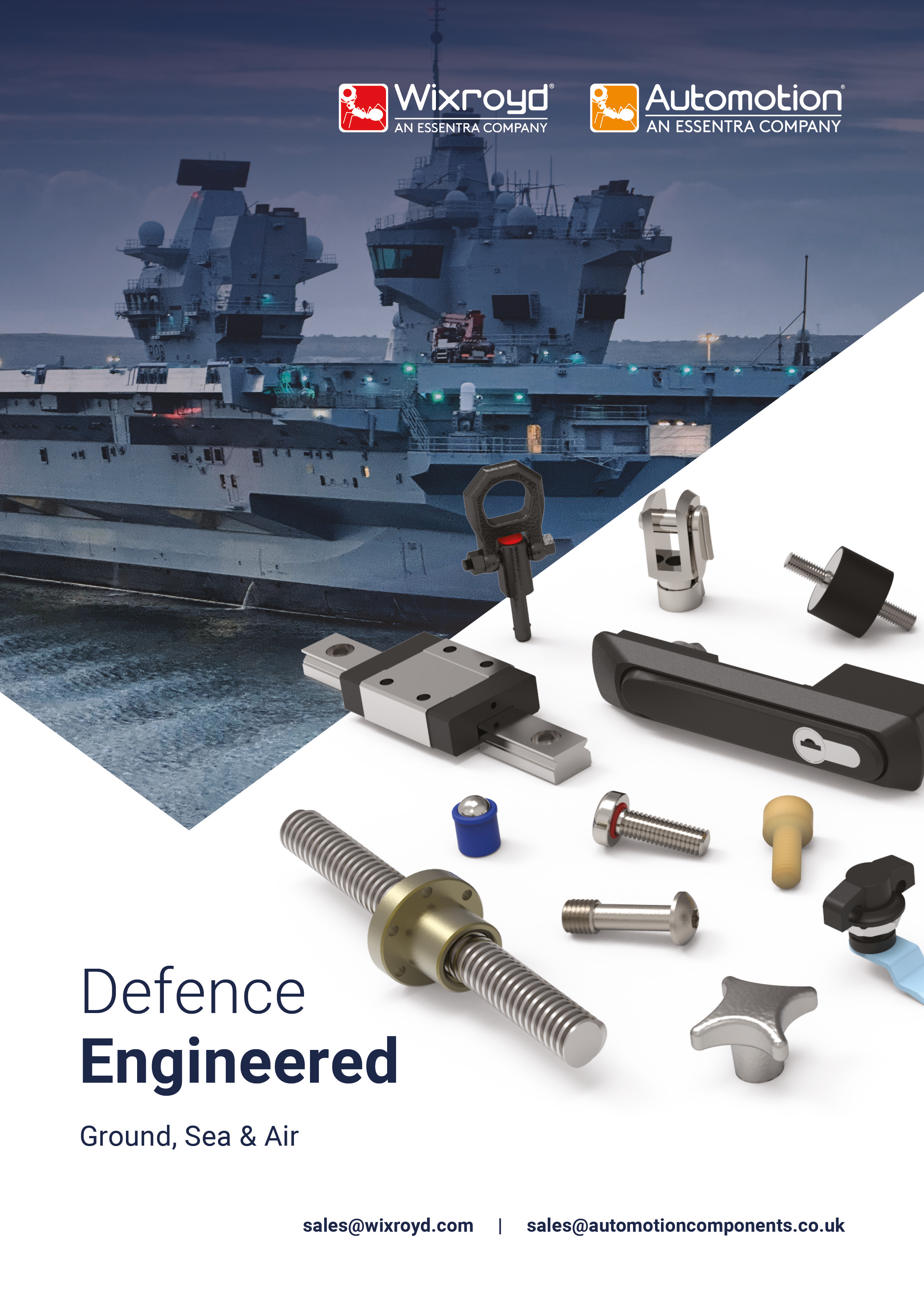 Front cover of Wixroyd's & Automotion's Defence Engineered Catalogue
